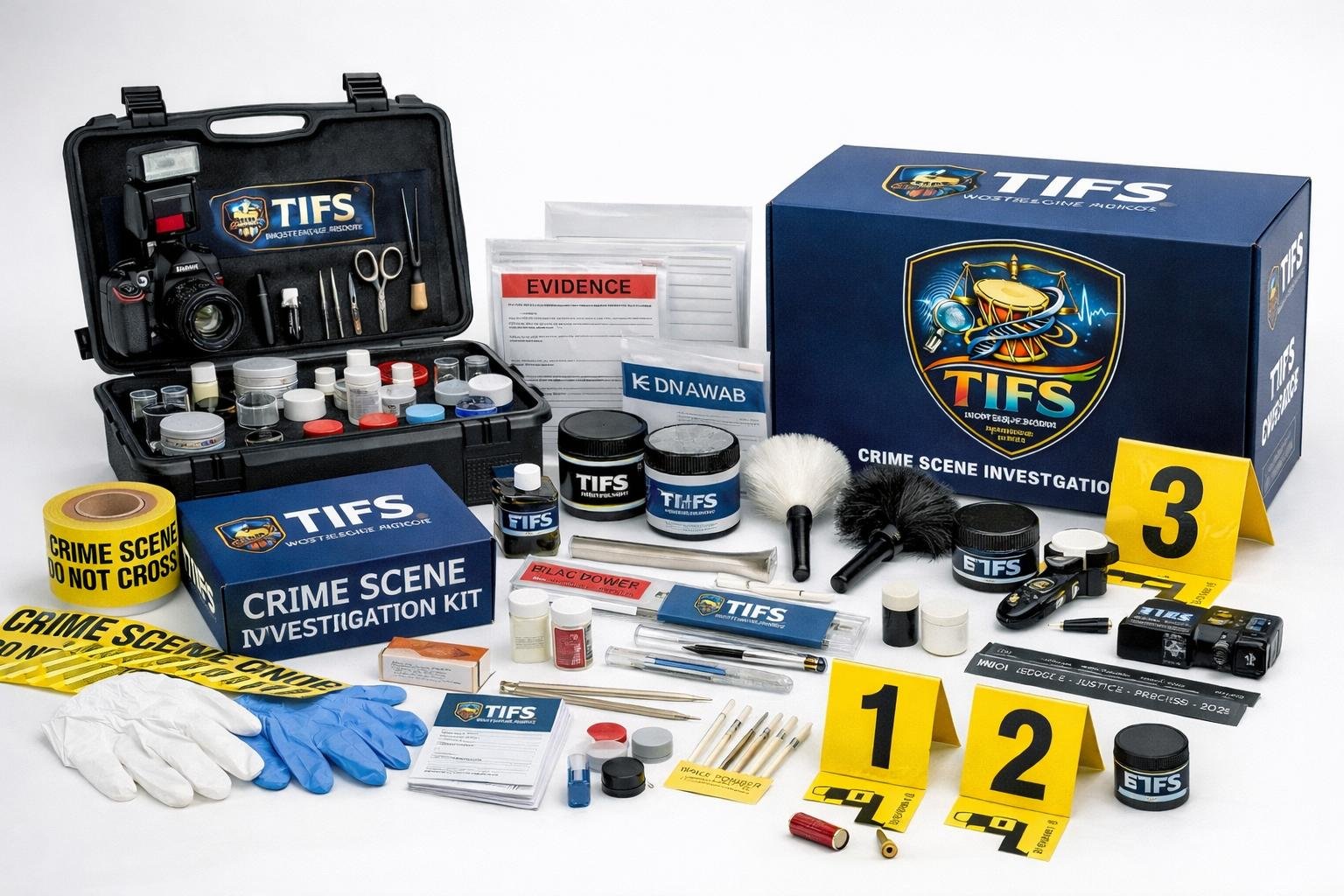 Crime scene investigation kit — catalogue illustration